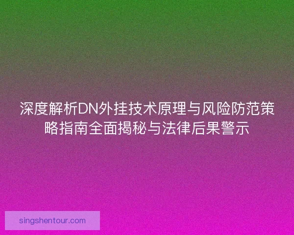 深度解析DN外挂技术原理与风险防范策略指南全面揭秘与法律后果警示